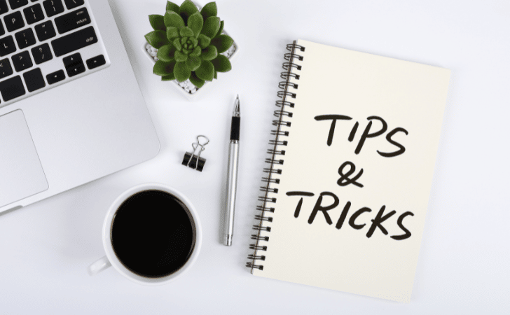 tips and tricks on a notepad
