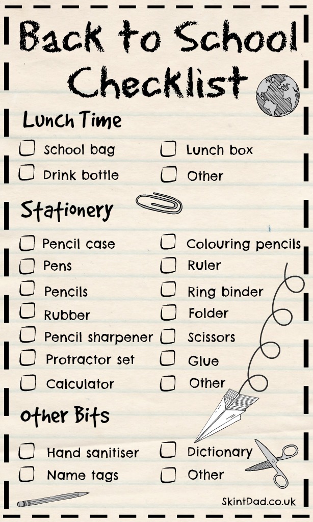 my new school checklist