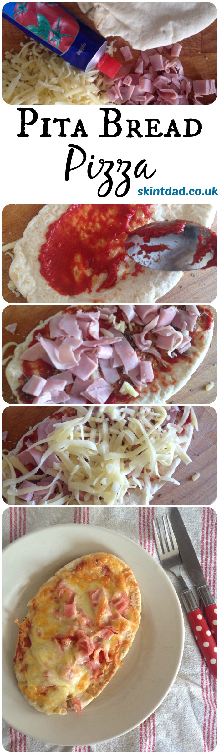 Pita Bread Pizza | A quick, easy and cheap lunchtime meal that kids can help to prepare | The Skint Dad Blog