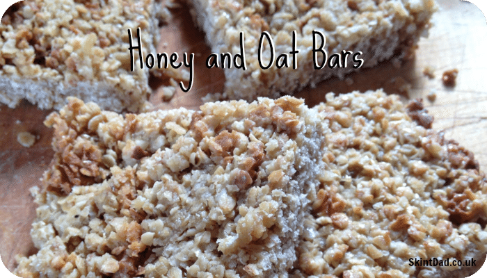 Easy to make Honey and Oat Bars that cost just 62p for all 8 - perfect for lunch boxes or as a tasty snack