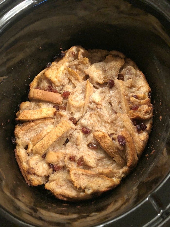 Slow cooker bread and butter pudding