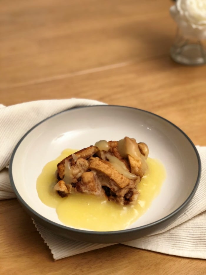 Slow cooker bread and butter pudding