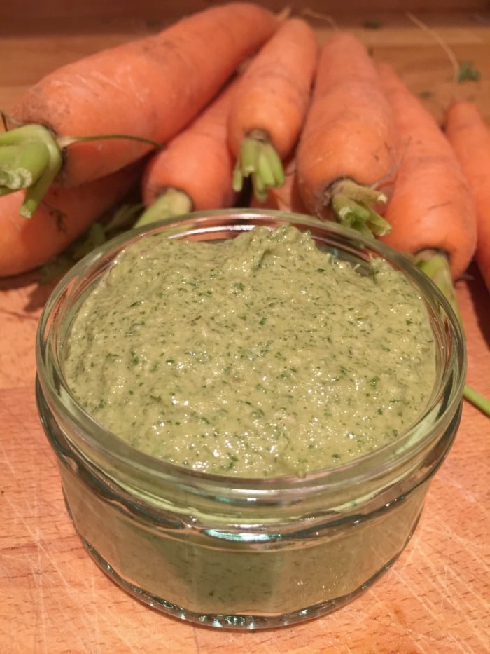 We love having pasta with pesto as a light dinner and it's so easy to make - using the greens from the carrots could surely be just as good. And you know what, it tasted pretty good!