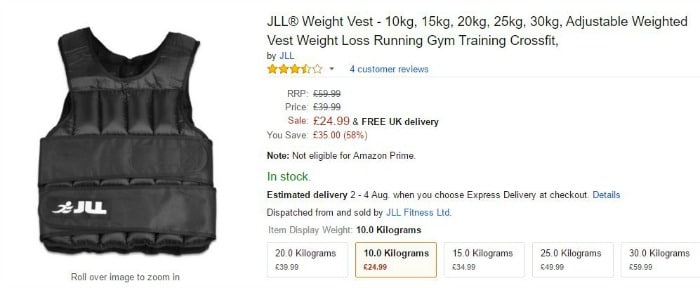 Weight Vest from Amazon