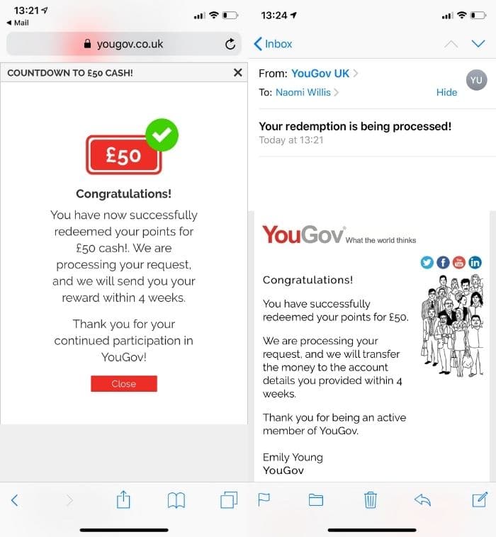yougov payout proof