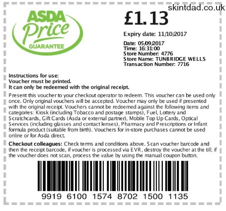 Asda - Look out for the new pink till receipts in our