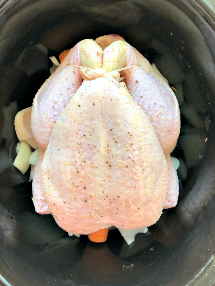 whole chicken in the slow cooker