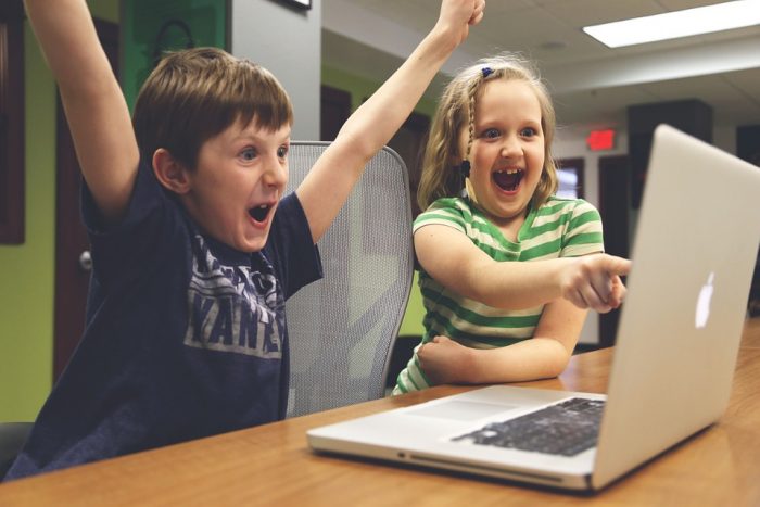 children celebrating