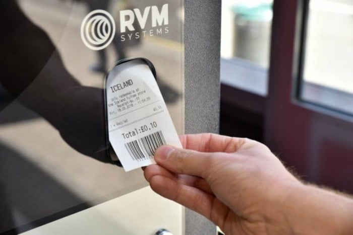 10p voucher from Iceland reverse vending machine