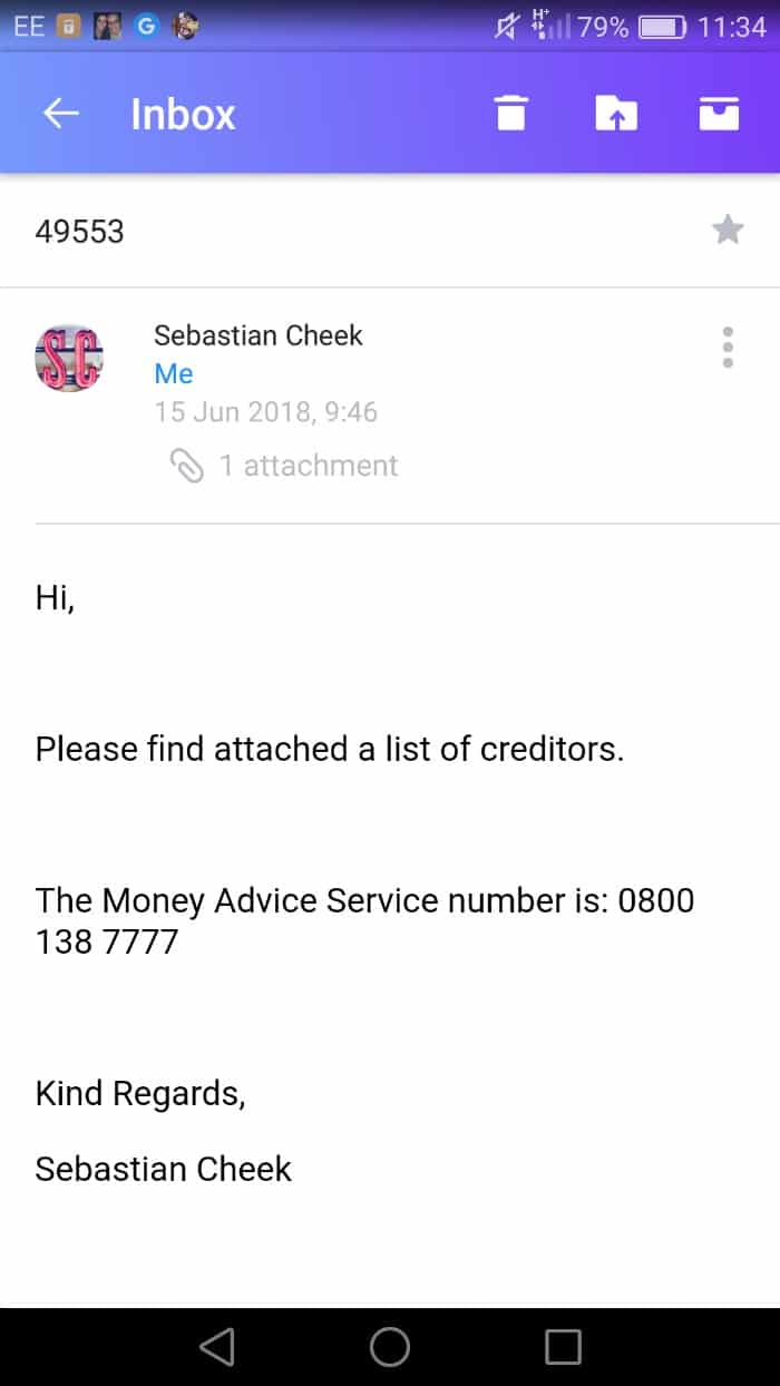 Immediate Financial email