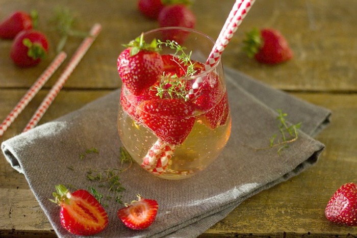 gin and strawberries