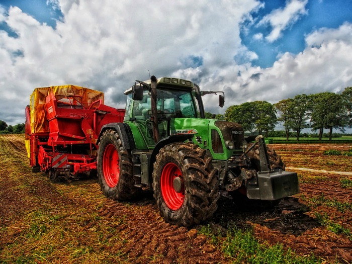 tractor on a farm