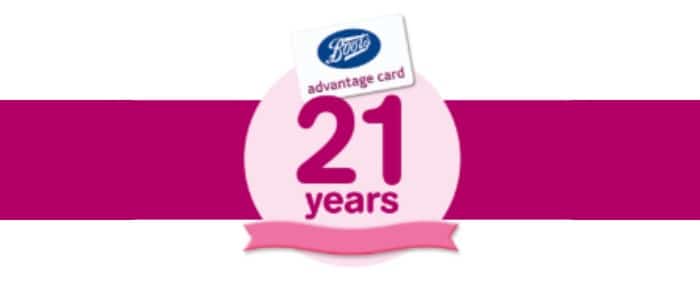 Boots Advantage Card is 21