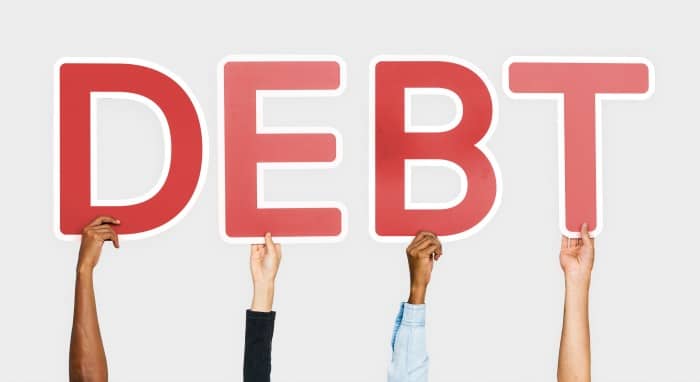 debt sign