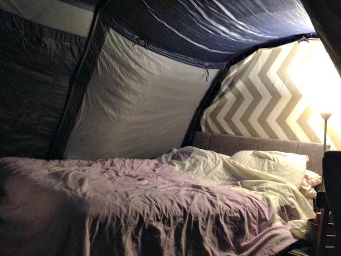bed in a tent