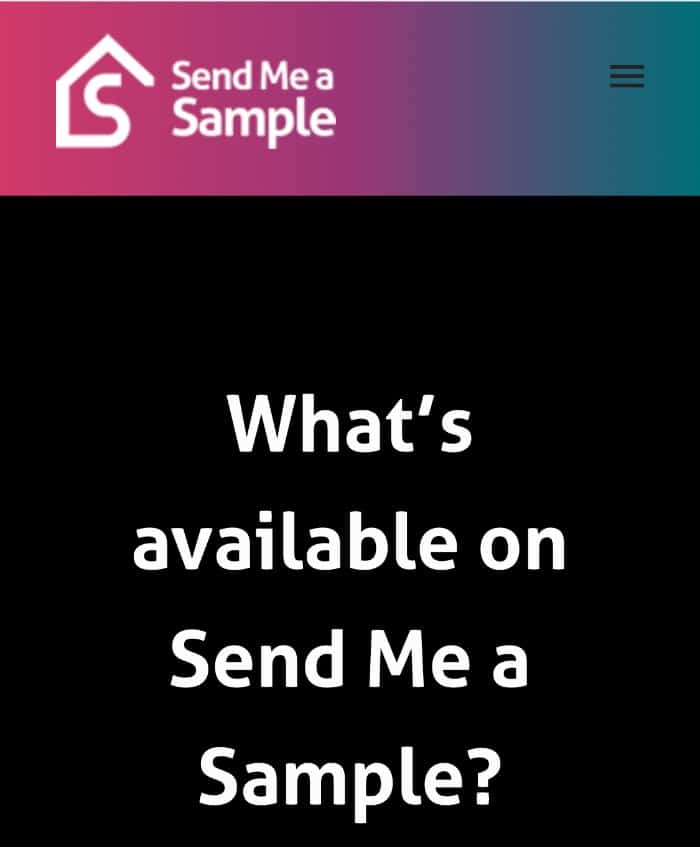 free samples on send me a sample