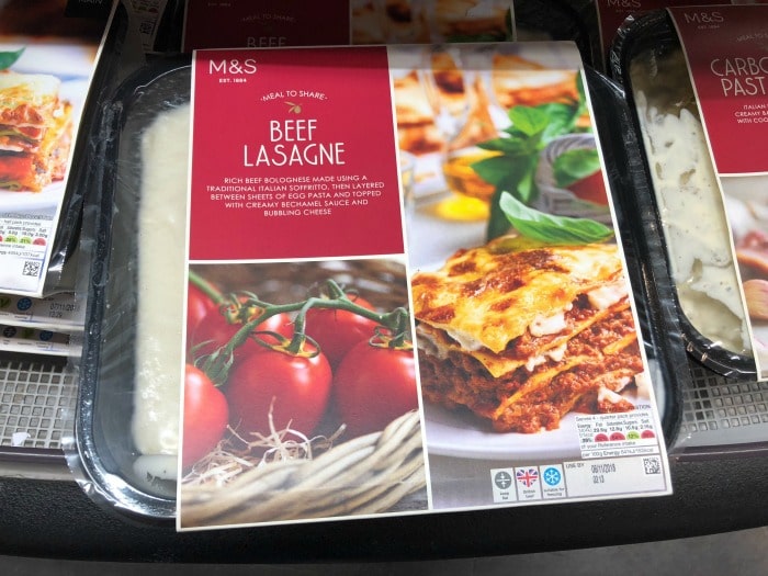 m and s lasagne