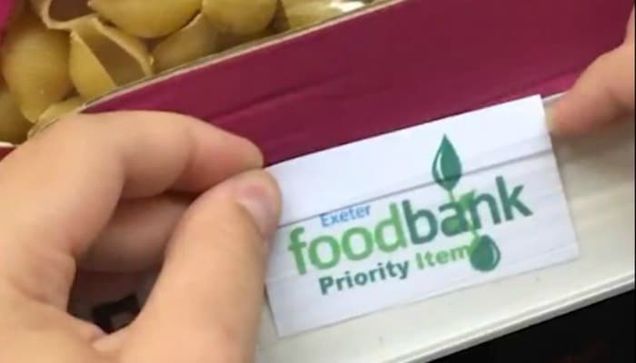 sainsburys food bank labels