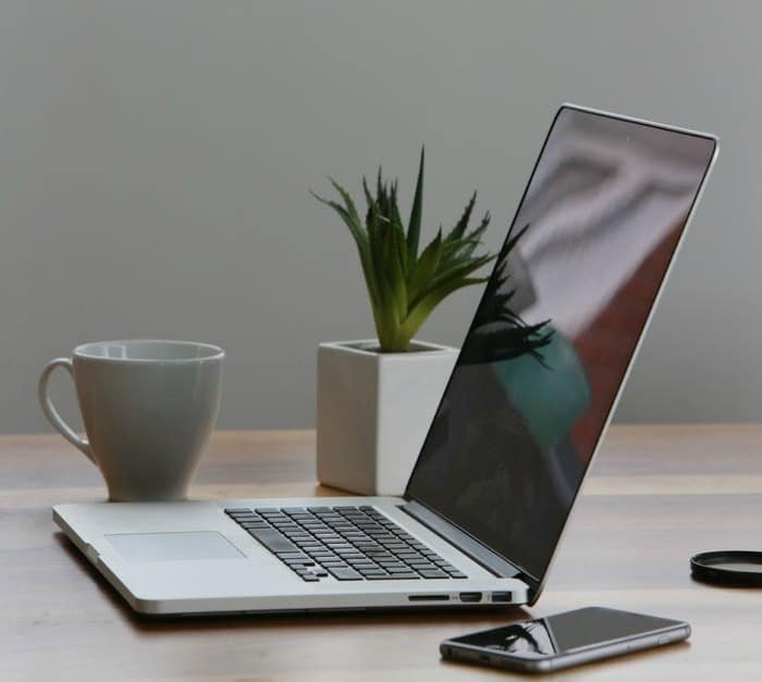 laptop on a desk