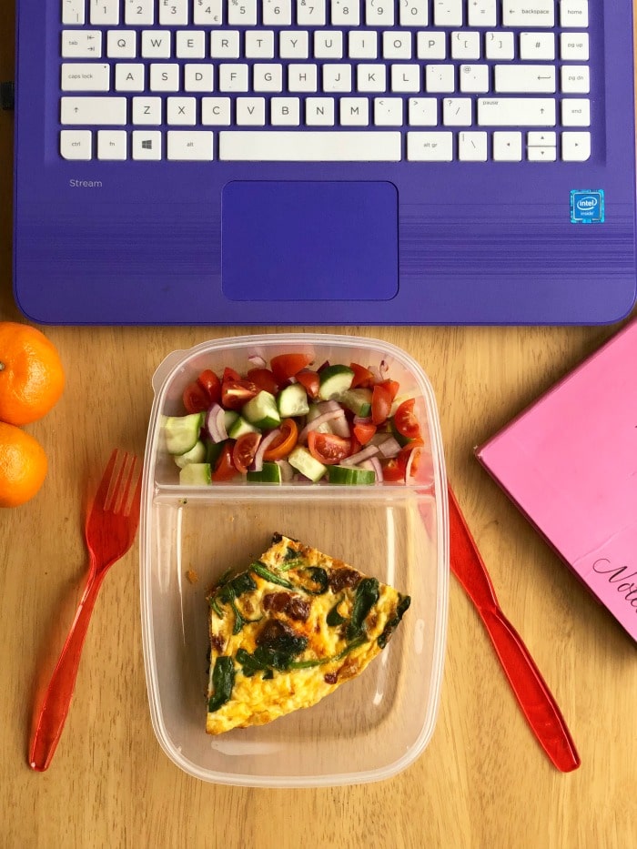 spinach and lamb frittata for lunch