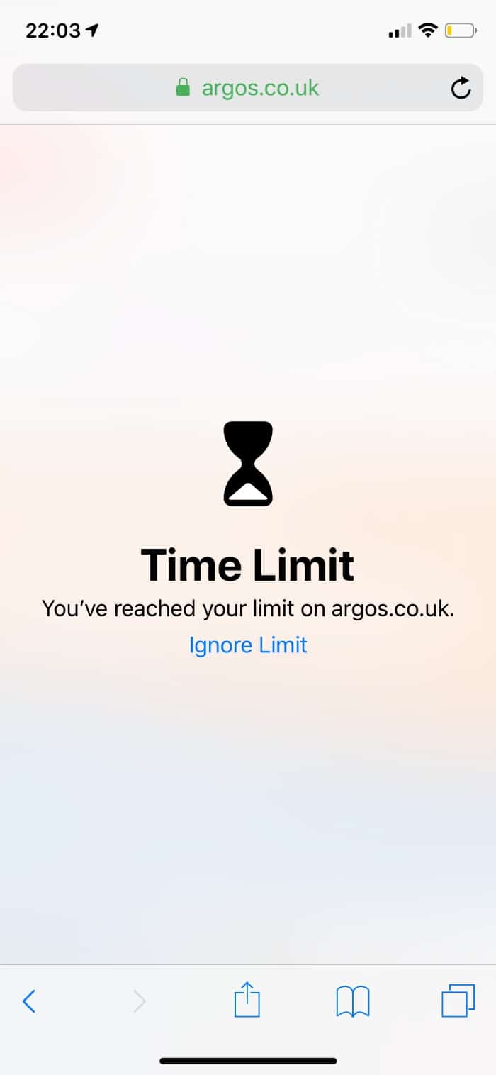 Time Limit on iPhone