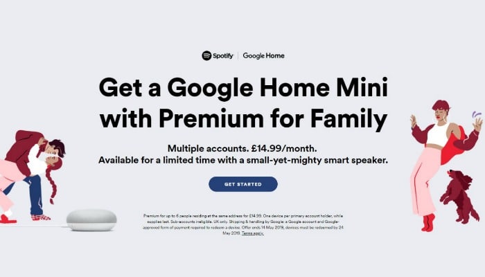 Spotify family google hot sale home mini existing