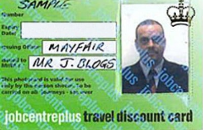 jobcentre plus travel discount card