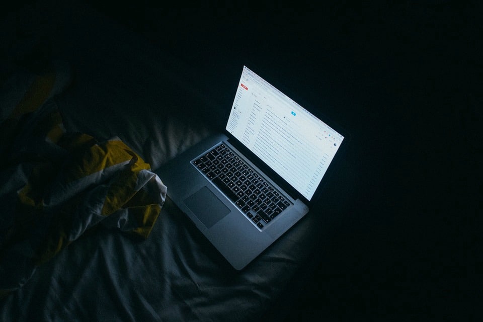 laptop in bed