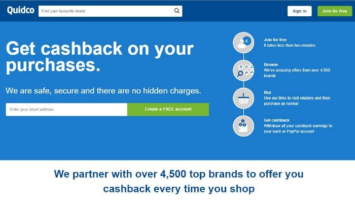 Quidco cashback site