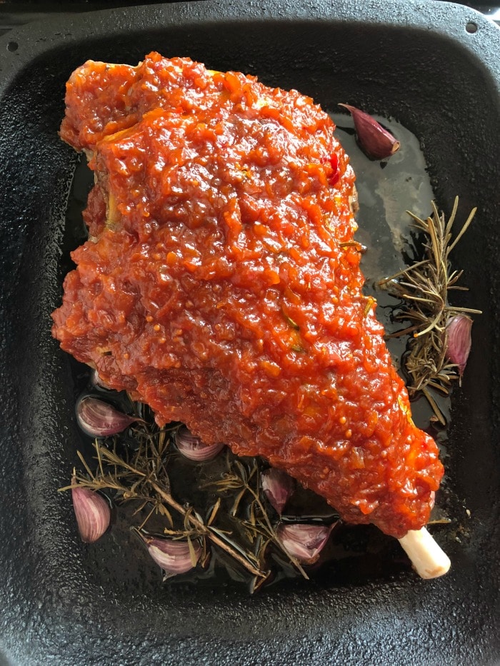 glazed lamb with chilli chutney marinade