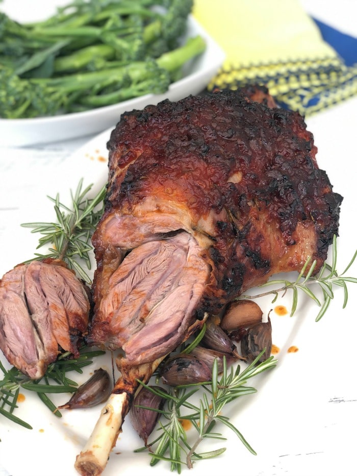 glazed roast leg of lamb