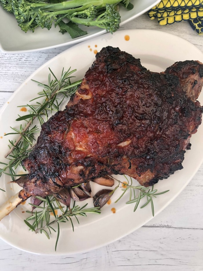 sticky glazed leg of lamb