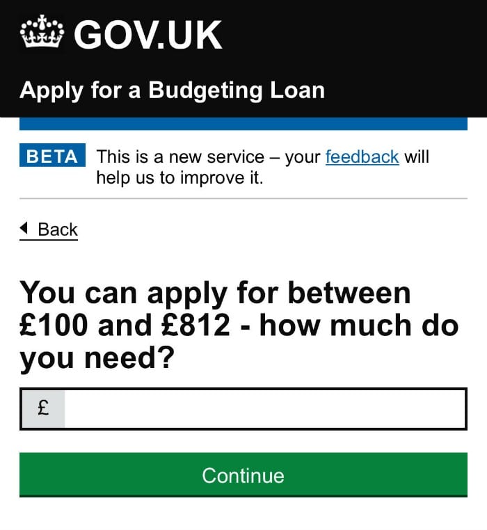 budgeting loan application