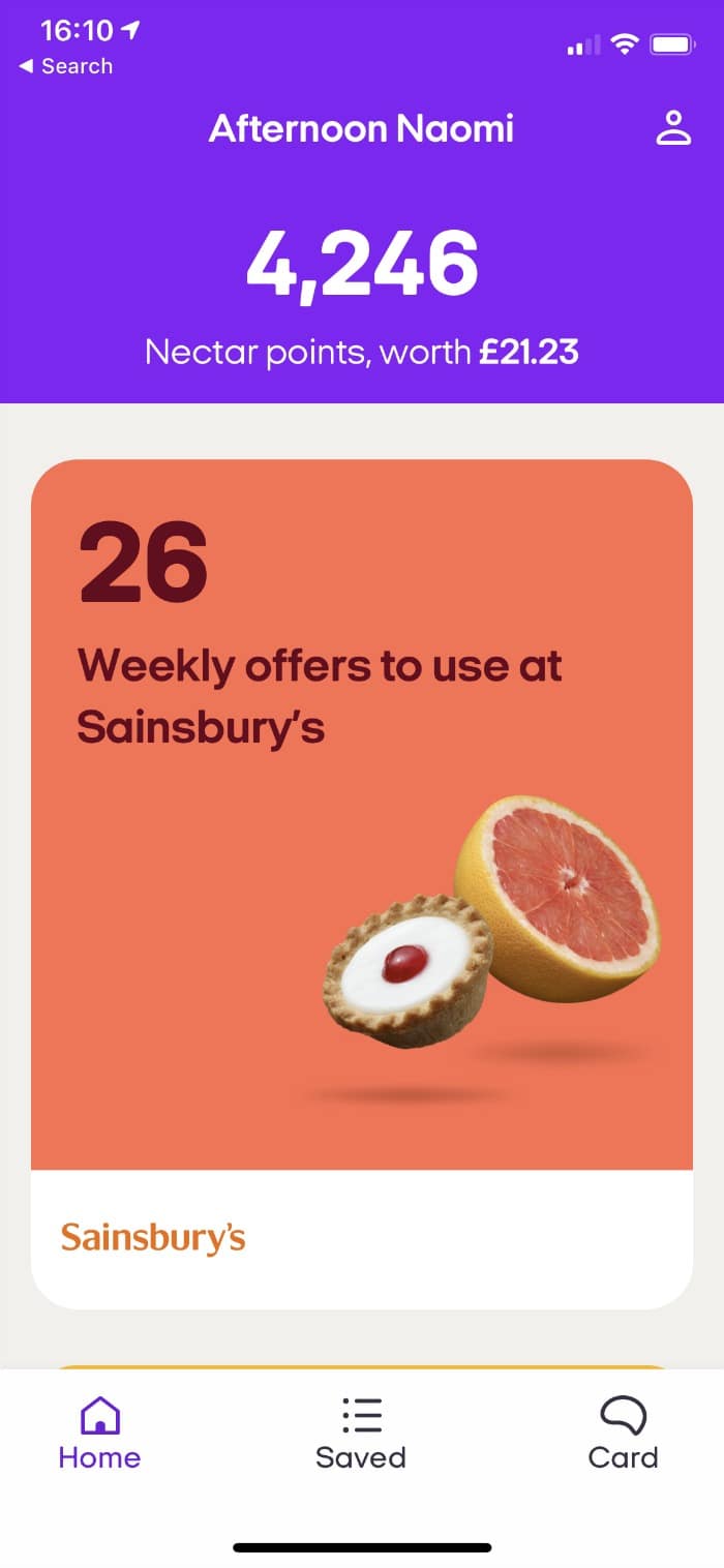 Sainsburys new nectar app