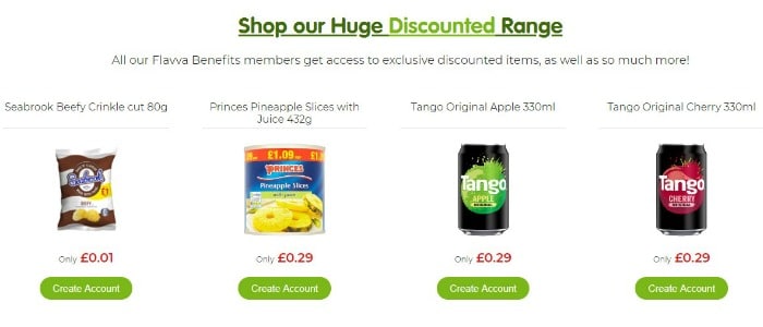 discounted range of food