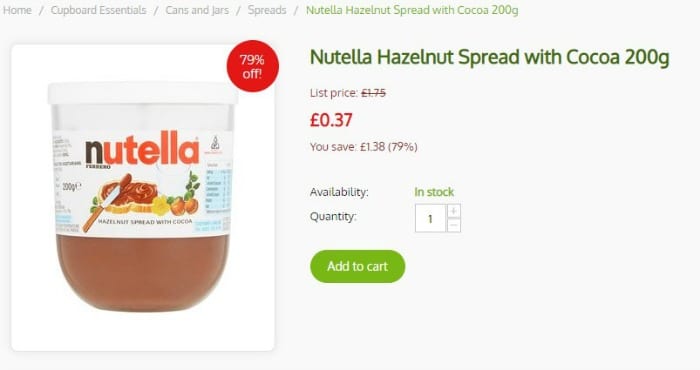 flavva discounted nutella