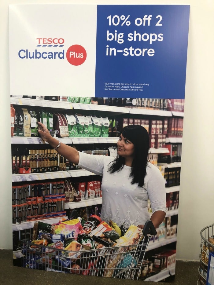 Tesco clubcard plus 10 pc big food shop