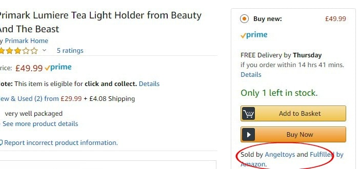 not Primark Amazon seller