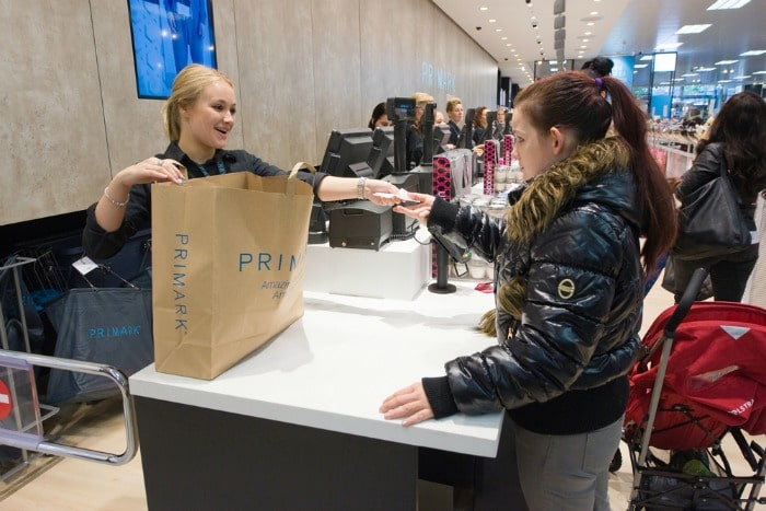 shopping in store at Primark