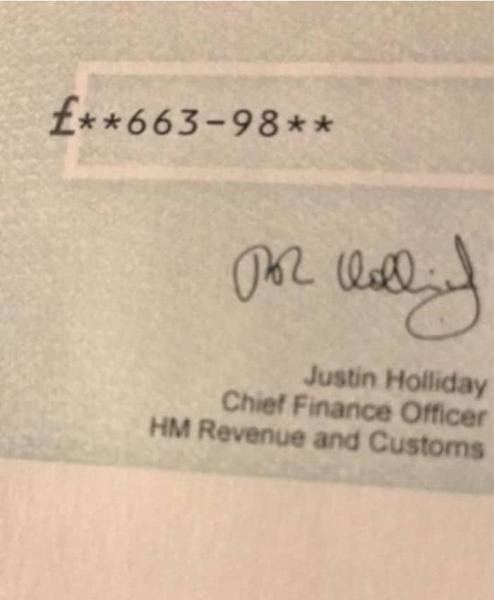 marriage tax allowance cheque