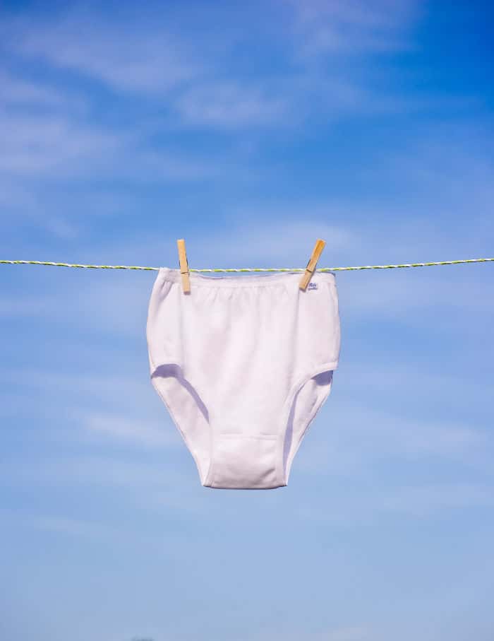 underwear hanging on line