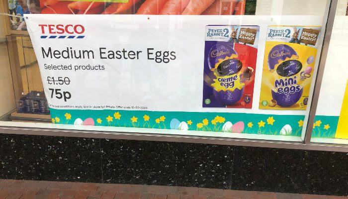 half price easter eggs deals tesco