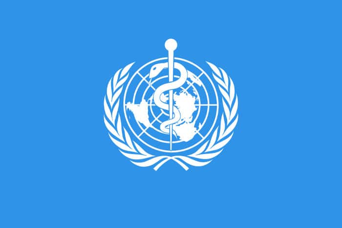 World Health Organization flag.