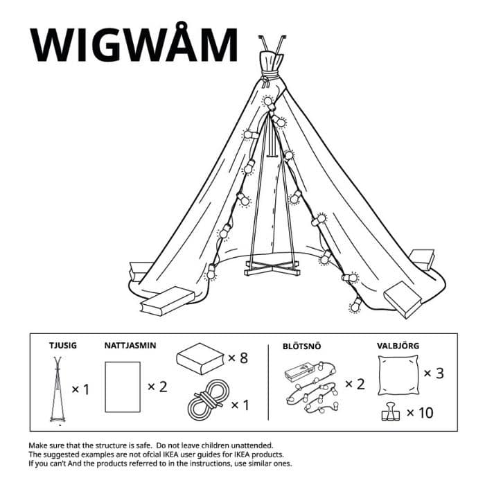 Wigwam ikea fort