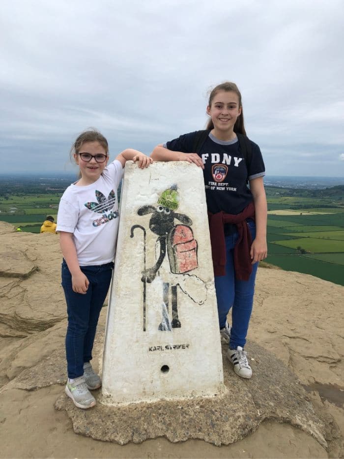 Kids at the top of roseberry topping