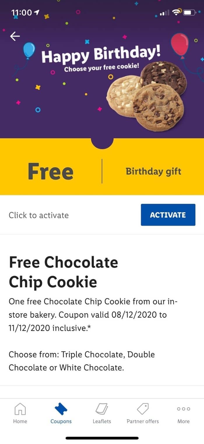 lidl app birthday freebie