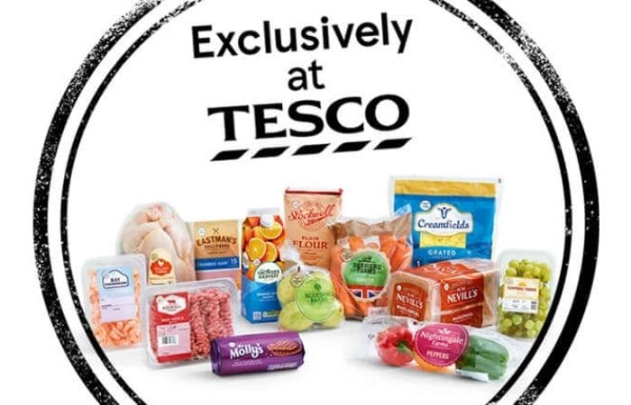 Exclusively at Tesco brand products