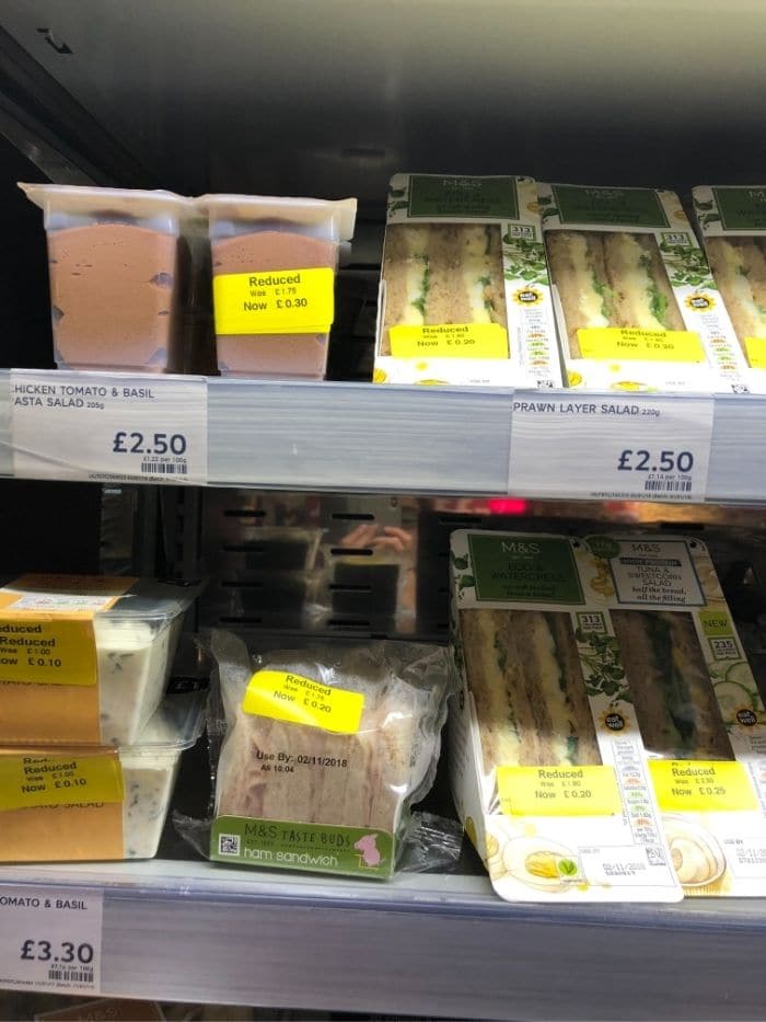 What time do Marks and Spencer reduce food