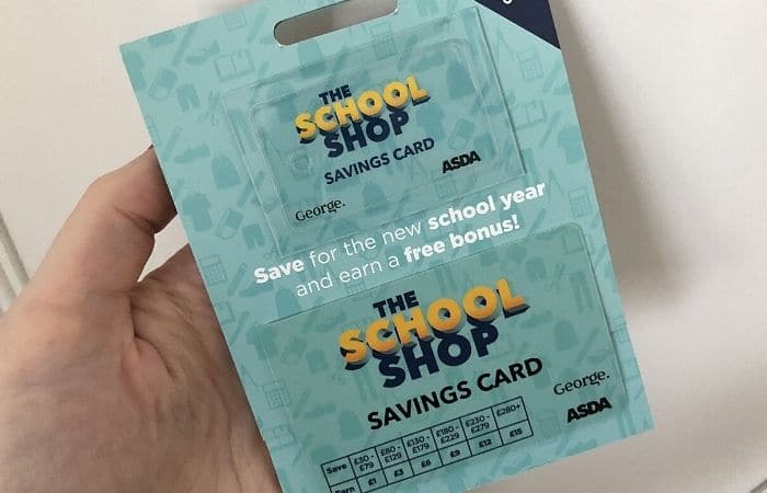 asda school shop savings card