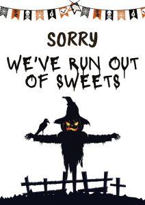 No trick or treating sign | FREE Halloween printables - Skint Dad